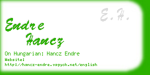 endre hancz business card